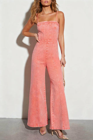 Strapless Denim Jumpsuit
