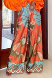 Floral Wide-Leg Casual Pants