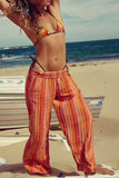 Striped Wide-Leg Casual Pants