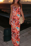 Floral Print Halter Maxi Dress