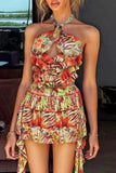 Tiered Ruffle Halter Dress