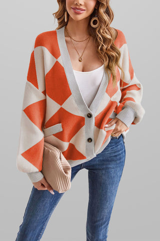 Geometric Patterned Cardigan
