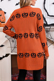 Pumpkin Patterned Longline Cardigan