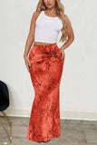 Elegant Maxi Skirt with Side Buckle