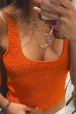Scoop Neck Textured Knit Tank Top
