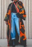 Statement Striped Pattern Poncho