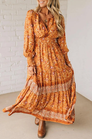 Floral Long Sleeve Maxi Dress