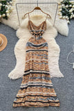 Striped Sleeveless Casual Knit Dress