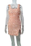 Textured Embellished Mini Dress