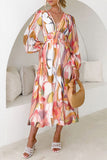 Floral Print Long Sleeve Casual Dress