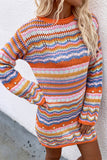 Multicolor Knit Sweater Dress