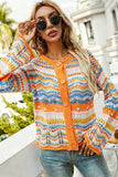 Vibrant Button-Down Knit Cardigan