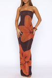 Strapless Floral Maxi Dress