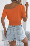 Off-Shoulder Knit T-Shirt