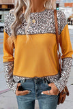 Stylish Contrast Pattern Long Sleeve Top