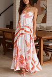 Floral Maxi Dress with Geometric Accents