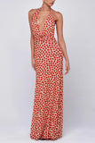Halter Neck Polka Dot Maxi Dress