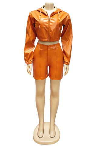 Chic Zippered Shorts Set