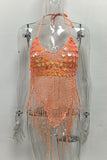Sequined Fringe Tank Top