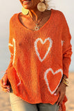 Heart Pattern Relaxed Sweater