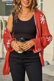 Star Print Open Cardigan