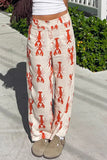Playful Lobster Print Casual Pants