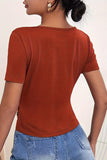 Cutout Wrap T-Shirt with Button Details