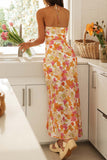 Strapless Floral Midi Dress