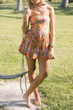 Halter Neck Floral Mini Dress