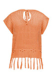 Fringe Hem Knit Blouse