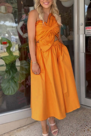 One-Shoulder Casual Midi Dress