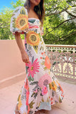 Puff Sleeve A-Line Dress