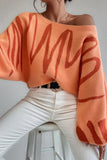 Abstract Patterned Oversized Sweater