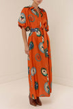 Shirt Dress with Graphic Button Front