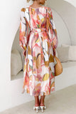 Floral Print Long Sleeve Casual Dress