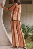 Button-Front Casual Two-Piece Set