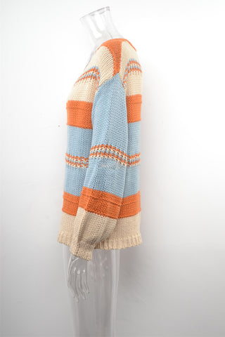 Stylish V-Neck Patterned Sweater