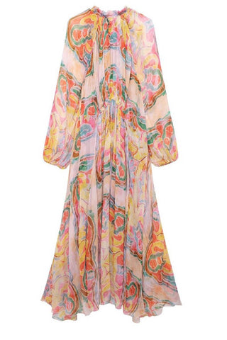 Flowing Abstract Print Dress