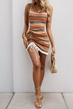 Strappy Patterned Casual Dress