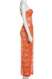 Strapless Lace Evening Dress