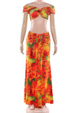 Vibrant Tropical Skirt Set