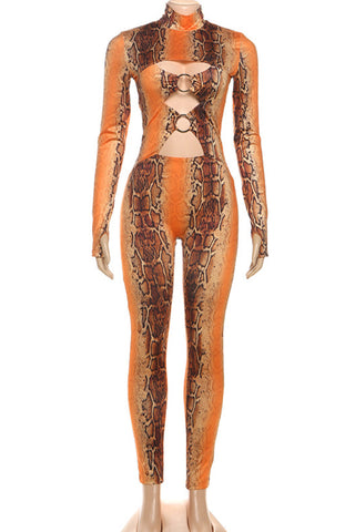 Snakeskin Patterned Jumpsuit