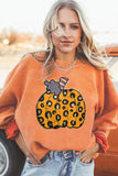 Halloween Leopard Pumpkin Pullover