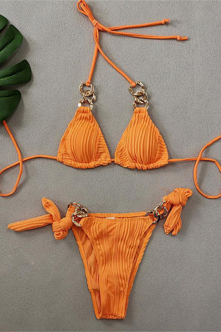 Chain-Detail Bikini Set