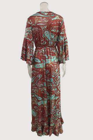 Bohemian Long-Sleeve Maxi Dress