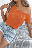 Off-Shoulder Knit T-Shirt