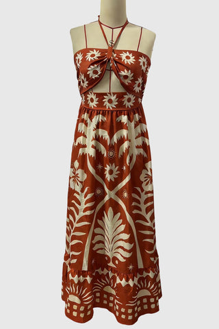 Strapless Cutout Casual Maxi Dress