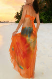 Tie-Front Cropped Top and Maxi Skirt Set