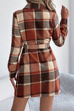 Belted Plaid Shirt Dress