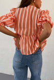 Tie-Front Striped Blouse